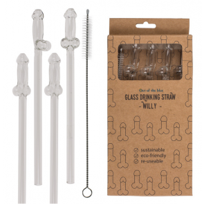 Staklene slamke s motivom penisa